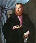 Portrait of a Man in Black Silk Cloak by Lorenzo Lotto